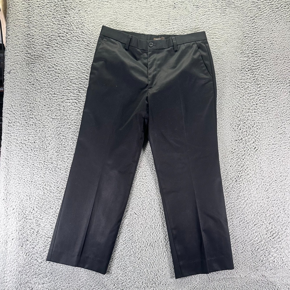 Dockers D2 Pant Mens 34x27 Black Cotton Khakis Straight Leg Workwear Stretch